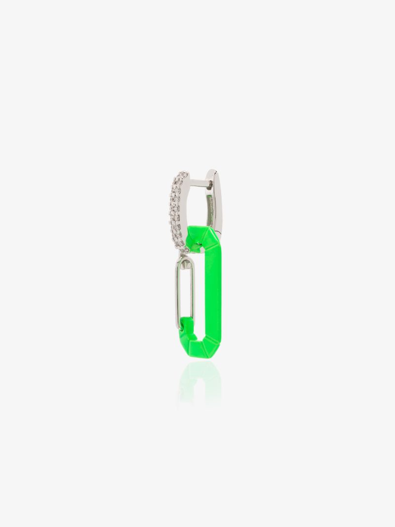 18k White Gold and Green Chiara Small Diamond Earring
