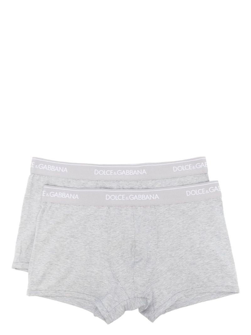 Grey Logo Boxer Briefs Set