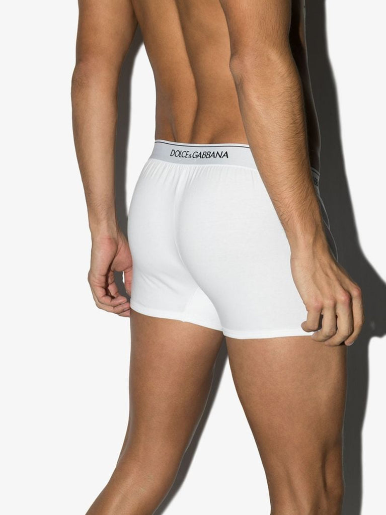 White Logo Boxer Briefs Set