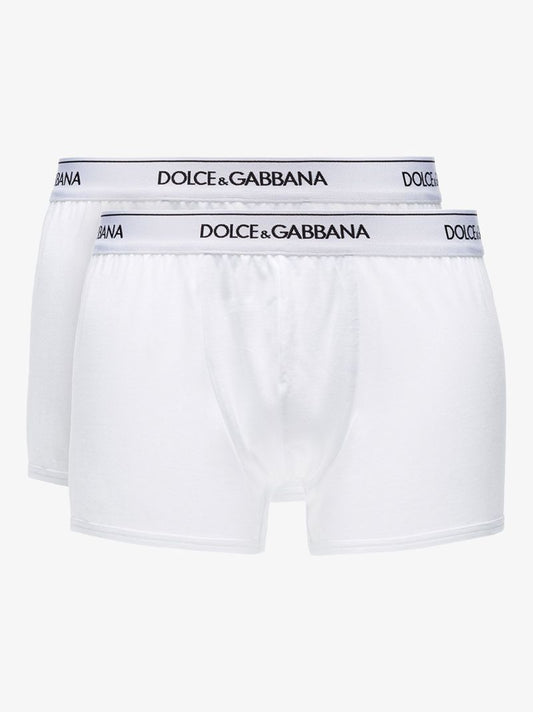 White Logo Boxer Briefs Set