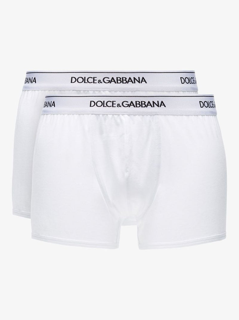 White Logo Boxer Briefs Set