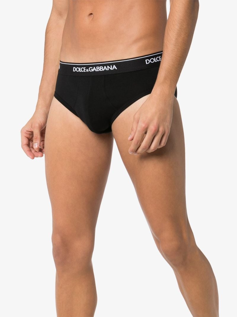 Black Logo Cotton Briefs Set