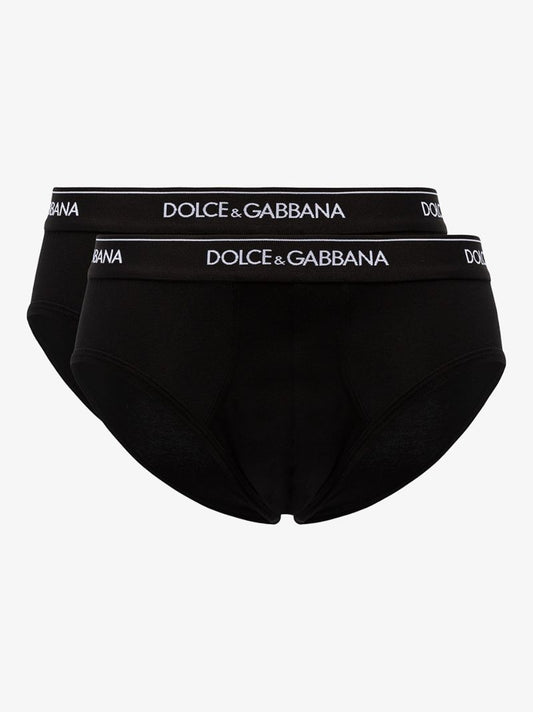 Black Logo Cotton Briefs Set