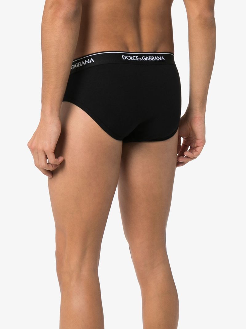 Black Logo Cotton Briefs Set