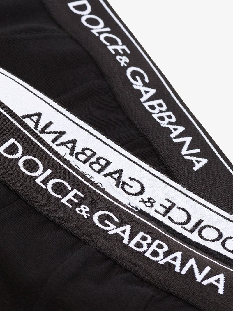 Black Logo Cotton Briefs Set