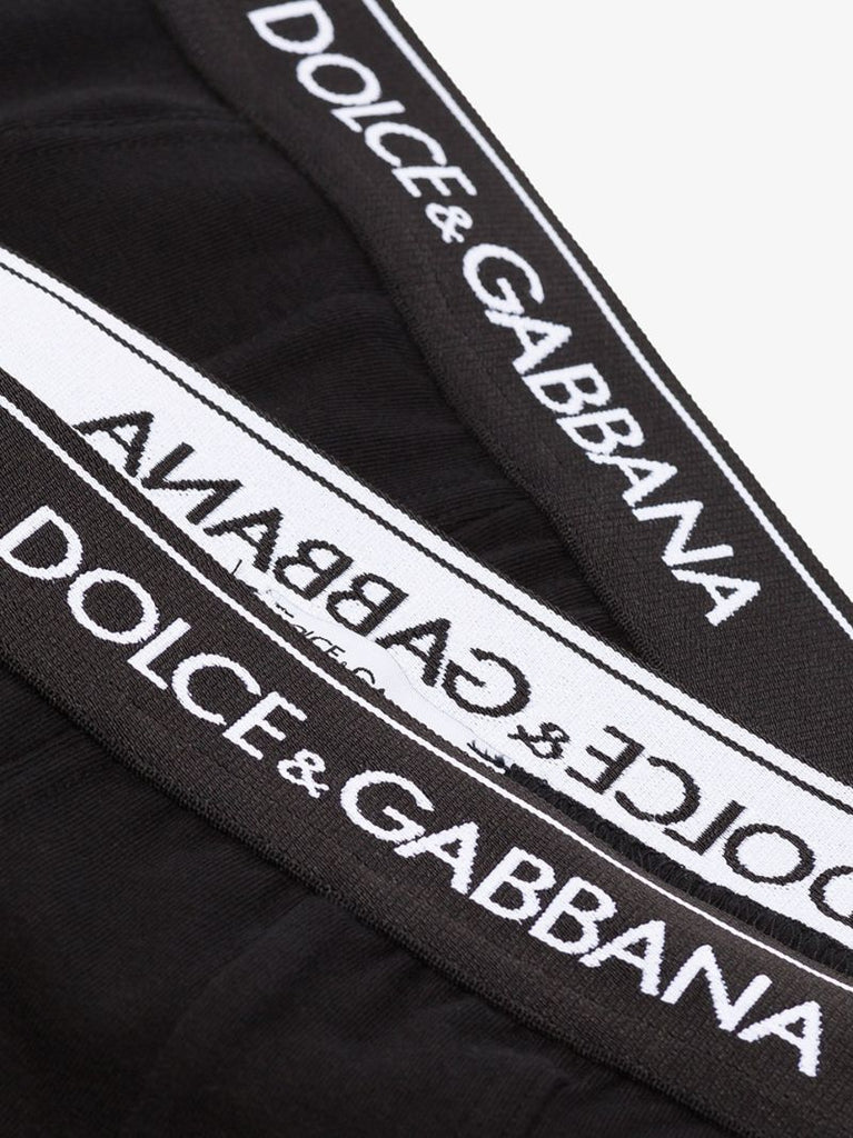 Black Logo Cotton Briefs Set