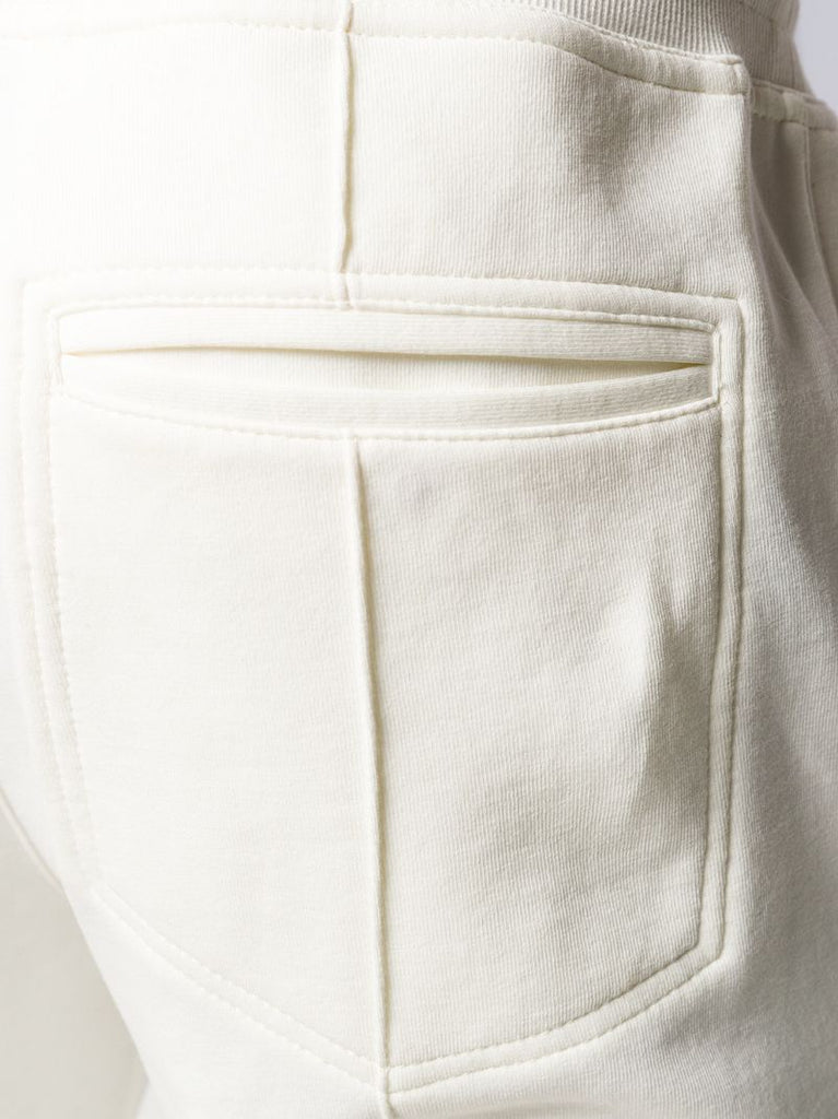 White Zipped-cuffs Cotton Track Pants