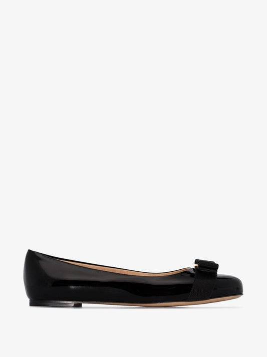 Black Varina Patent Leather Ballet Flats
