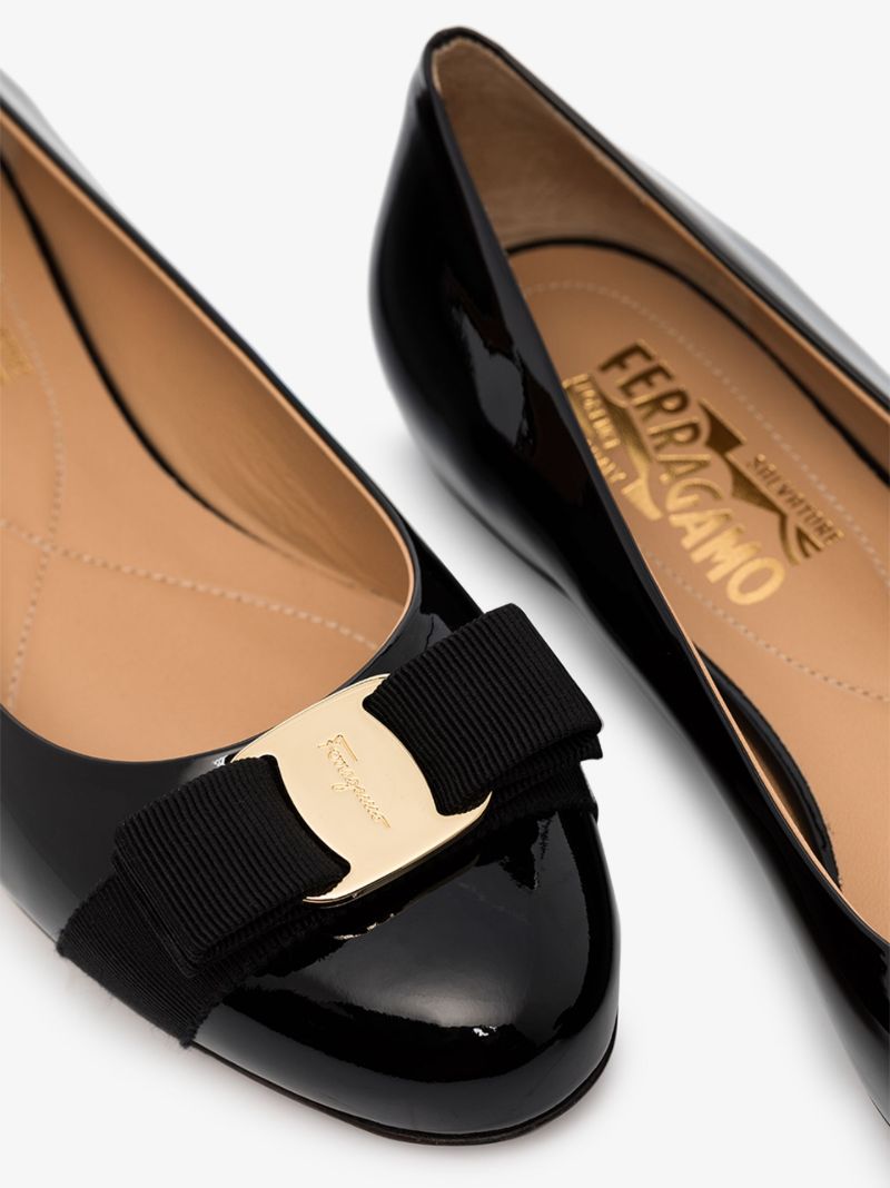 Black Varina Patent Leather Ballet Flats