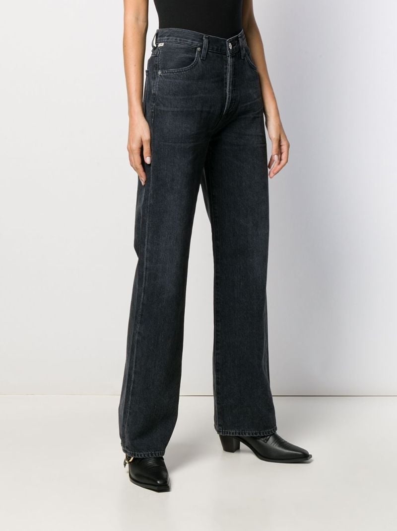 Black Annina High-rise Wide-leg Jeans