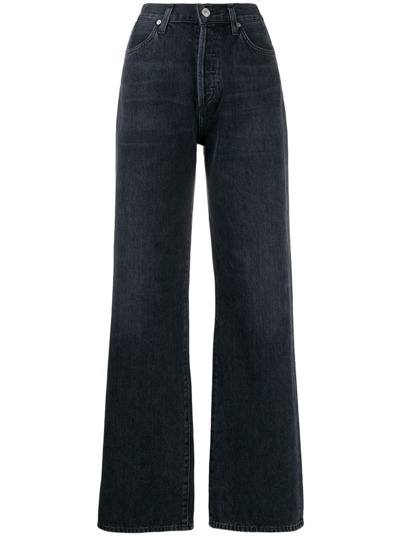 Black Annina High-rise Wide-leg Jeans