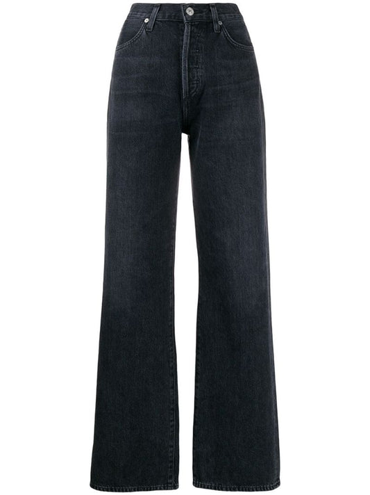 Black Annina High-rise Wide-leg Jeans