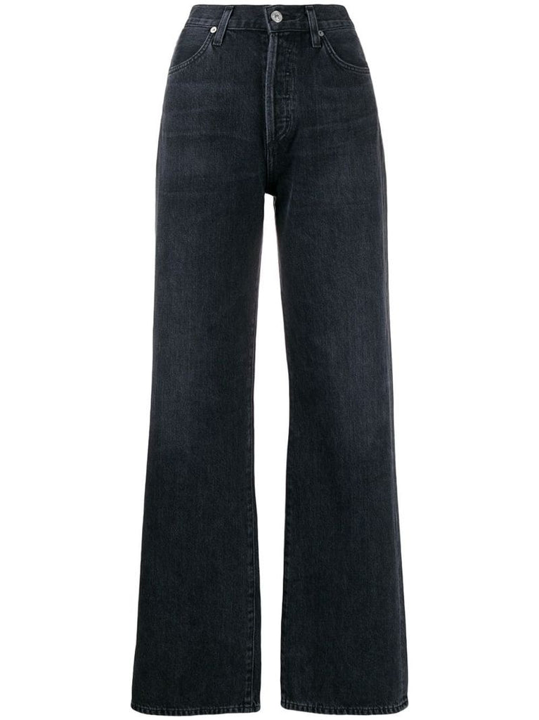 Black Annina High-rise Wide-leg Jeans