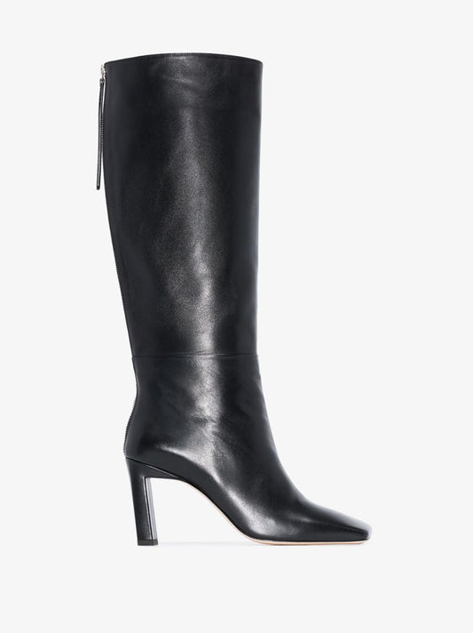 Black Isa 85 Knee-high Leather Boots