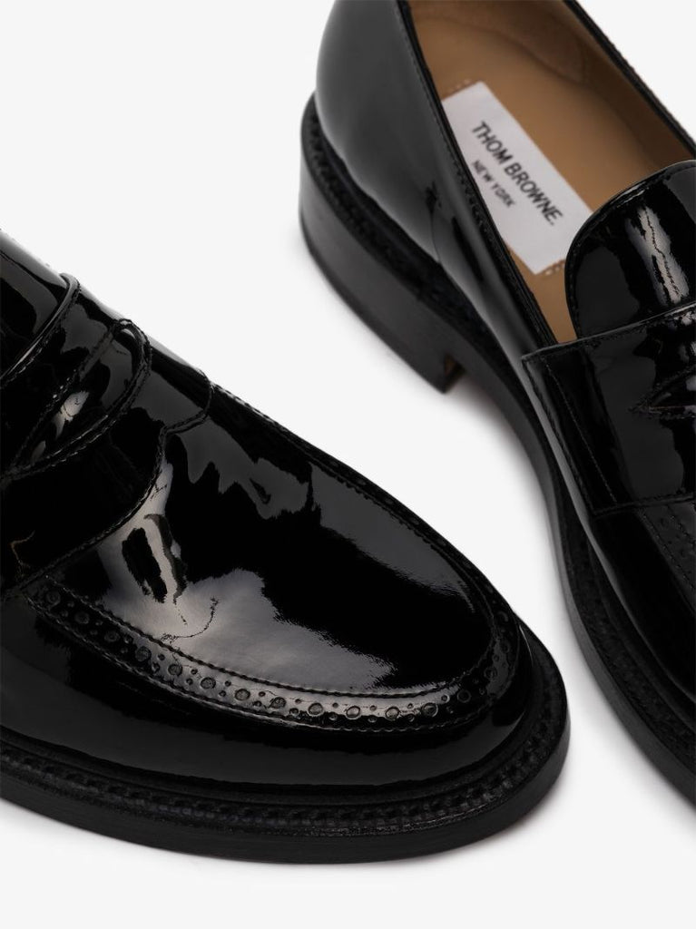 Black Patent Leather Penny Loafers