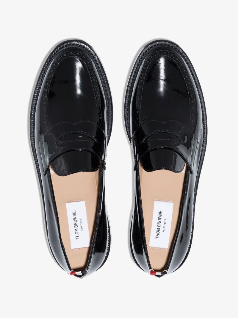 Black Patent Leather Penny Loafers