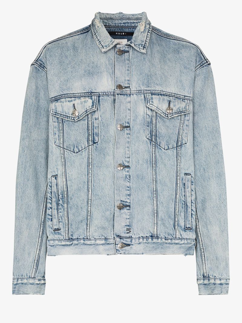 Acid Wash Distressed Denim Jacket