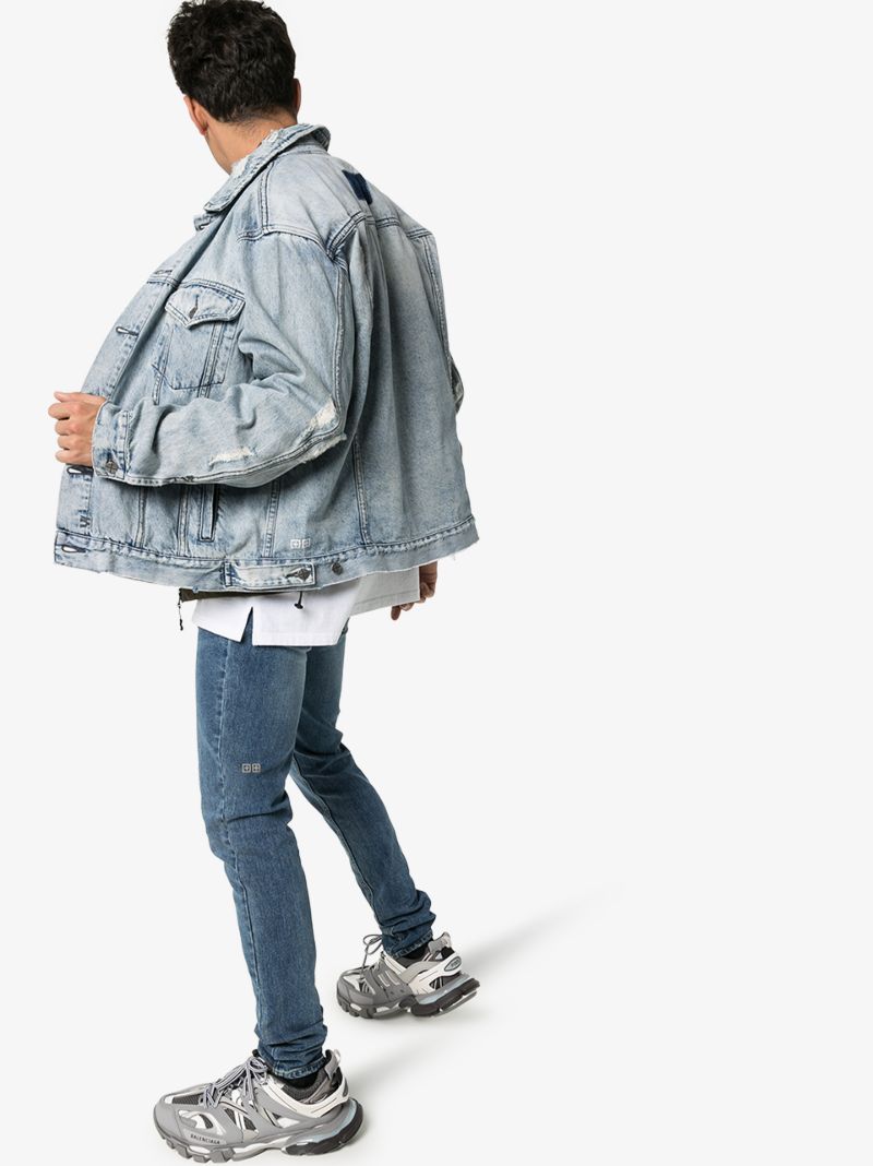Acid Wash Distressed Denim Jacket