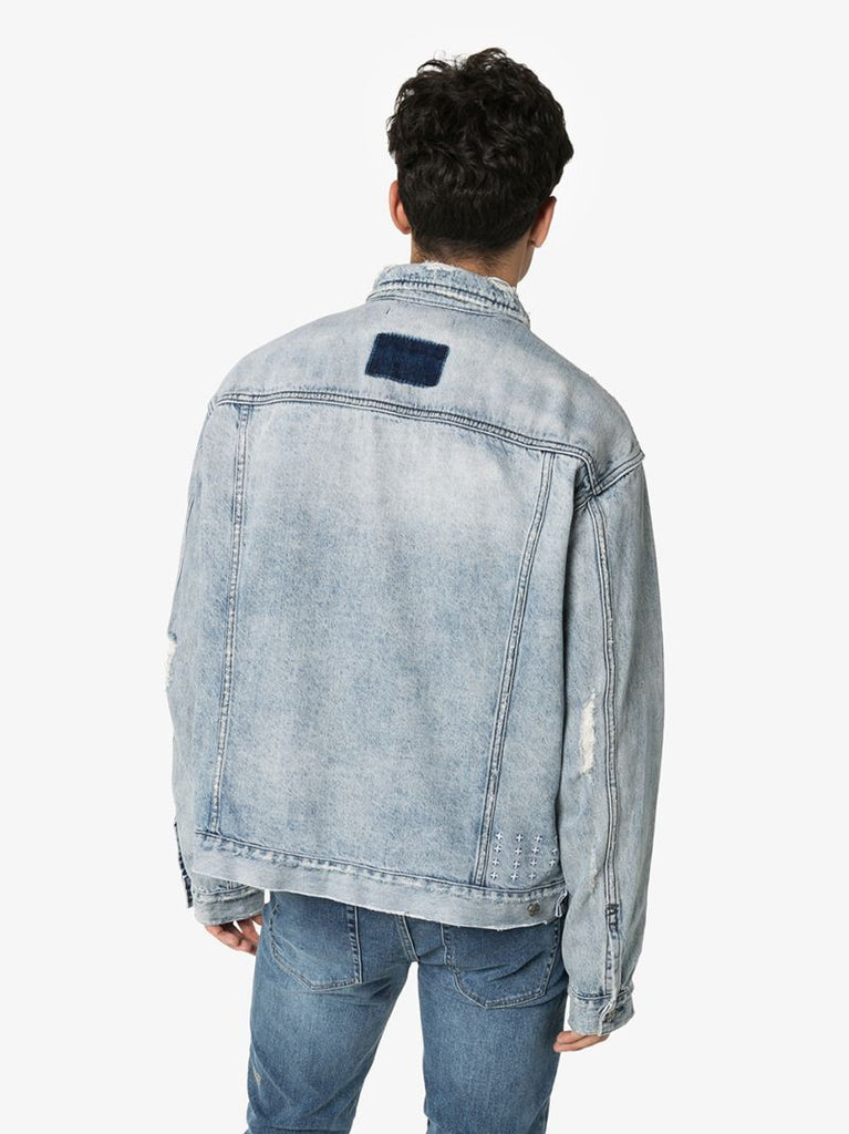 Acid Wash Distressed Denim Jacket