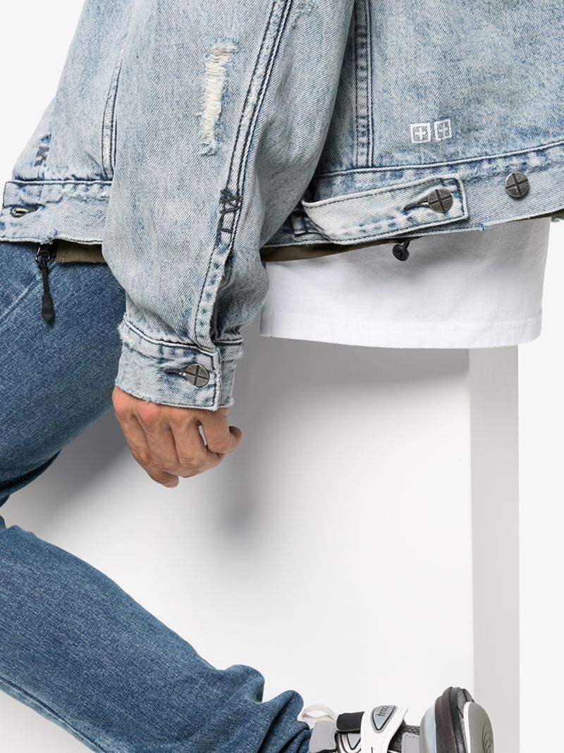 Acid Wash Distressed Denim Jacket