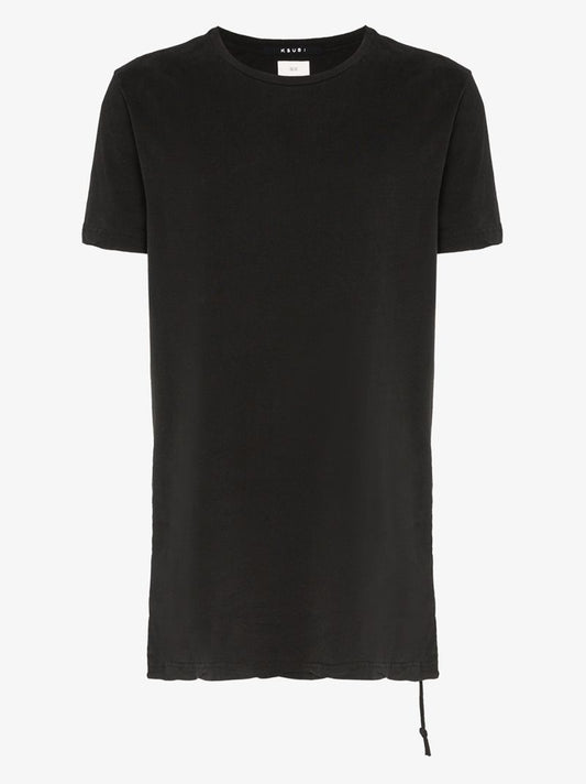 Black Seeing Lines Cotton T-shirt