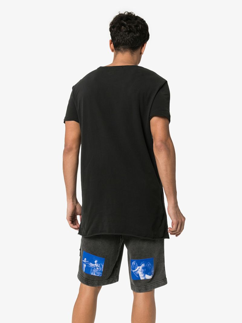 Black Seeing Lines Cotton T-shirt