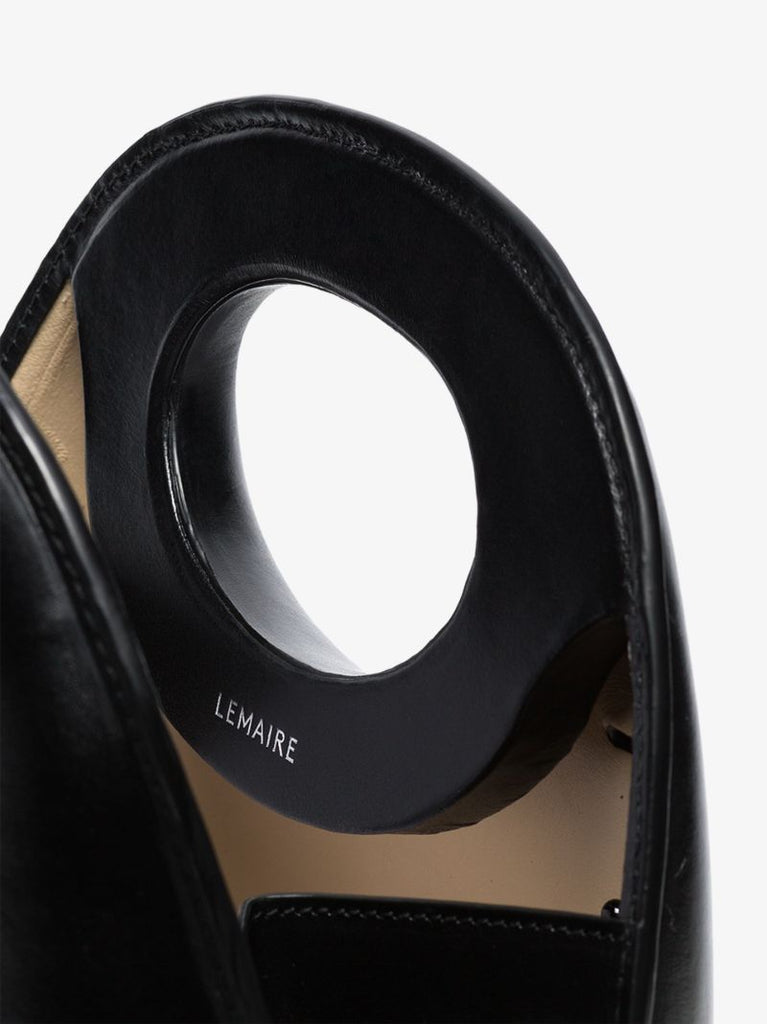 Black Egg Hard Leather Tote Bag