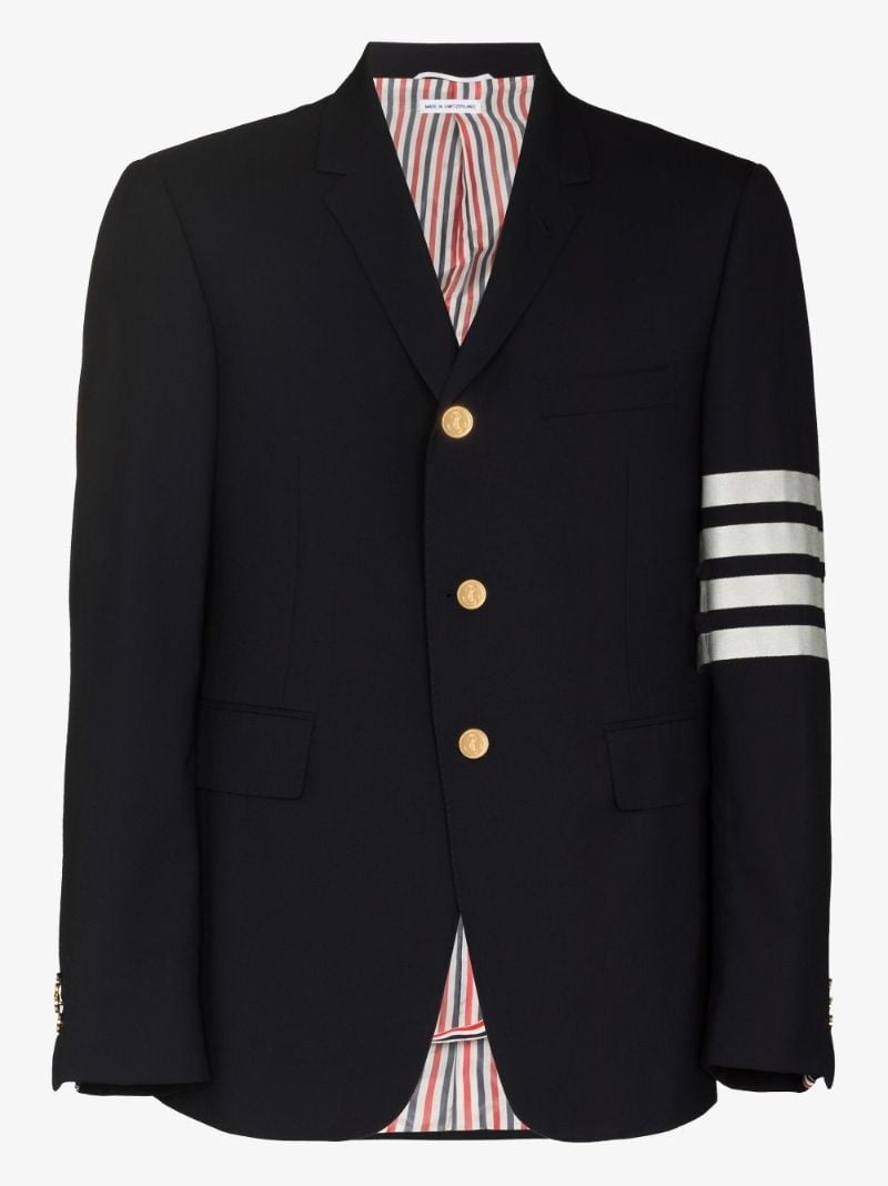 Blue 4-bar Stripe Wool Blazer
