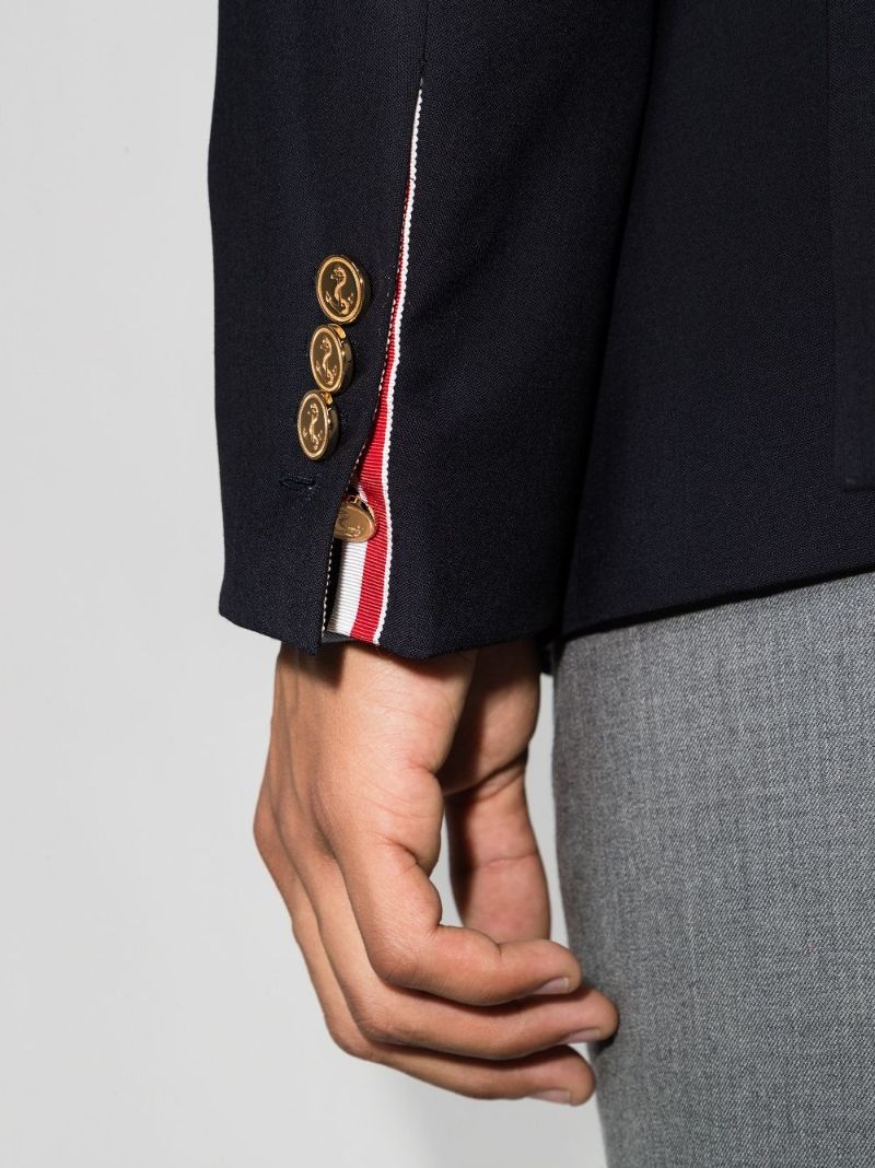 Blue 4-bar Stripe Wool Blazer