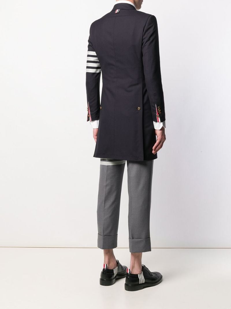 Blue 4-bar Stripe Wool Coat