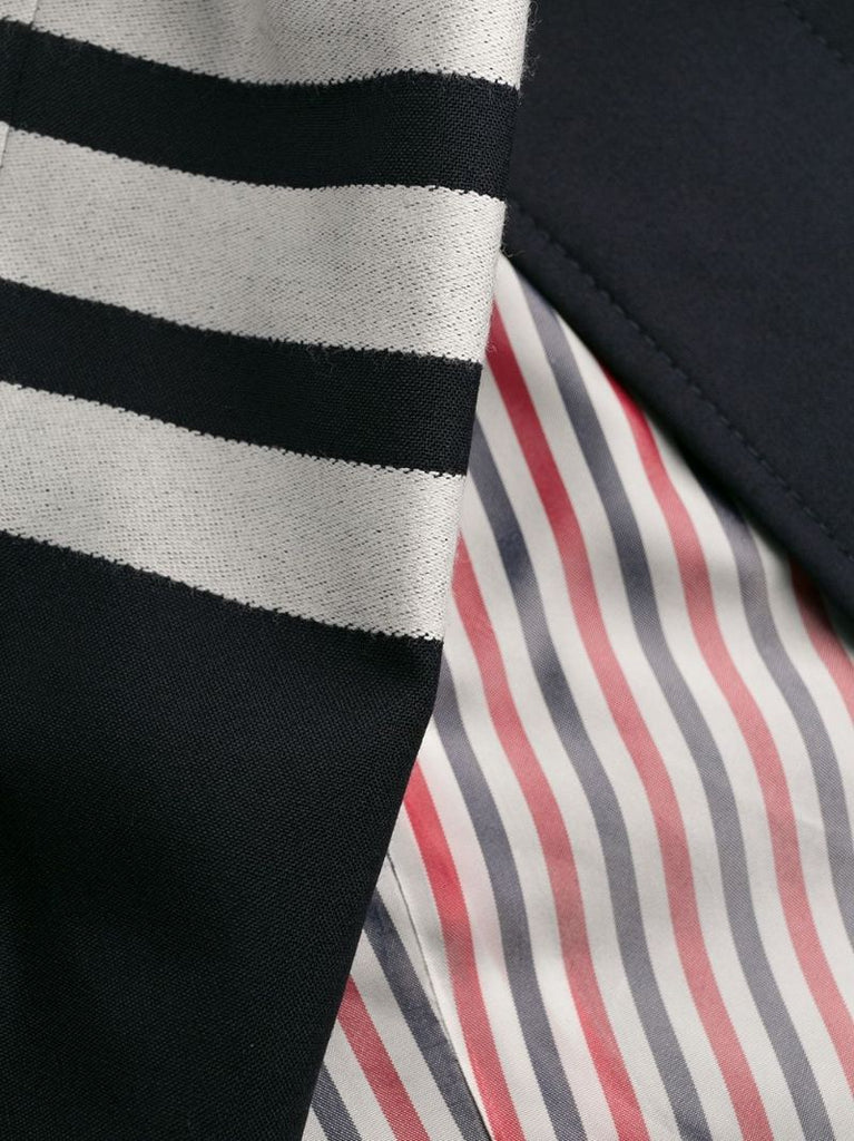 Blue 4-bar Stripe Wool Coat