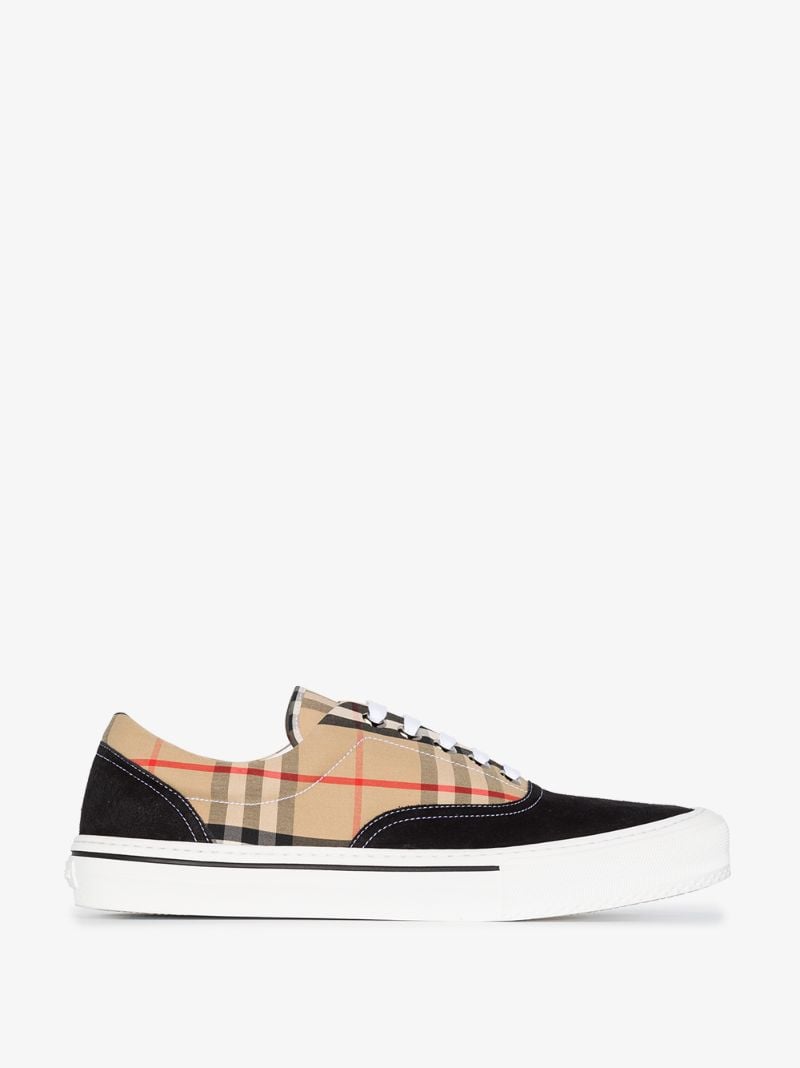 Beige and Black Wilson Vintage Check Sneakers