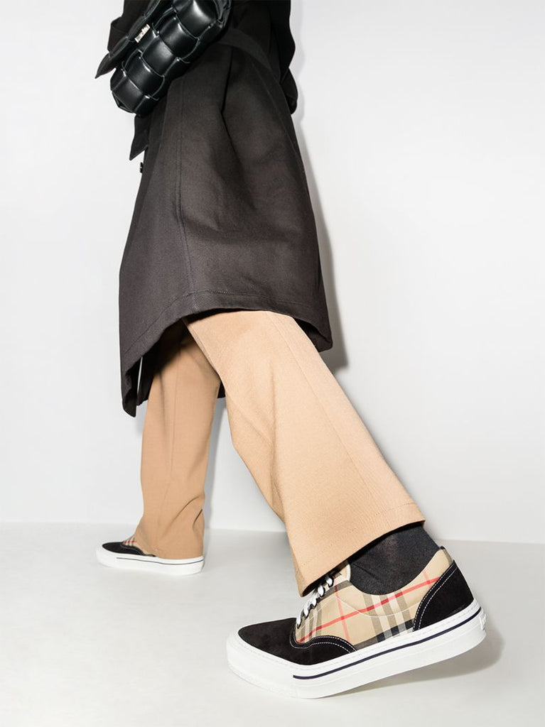 Beige and Black Wilson Vintage Check Sneakers