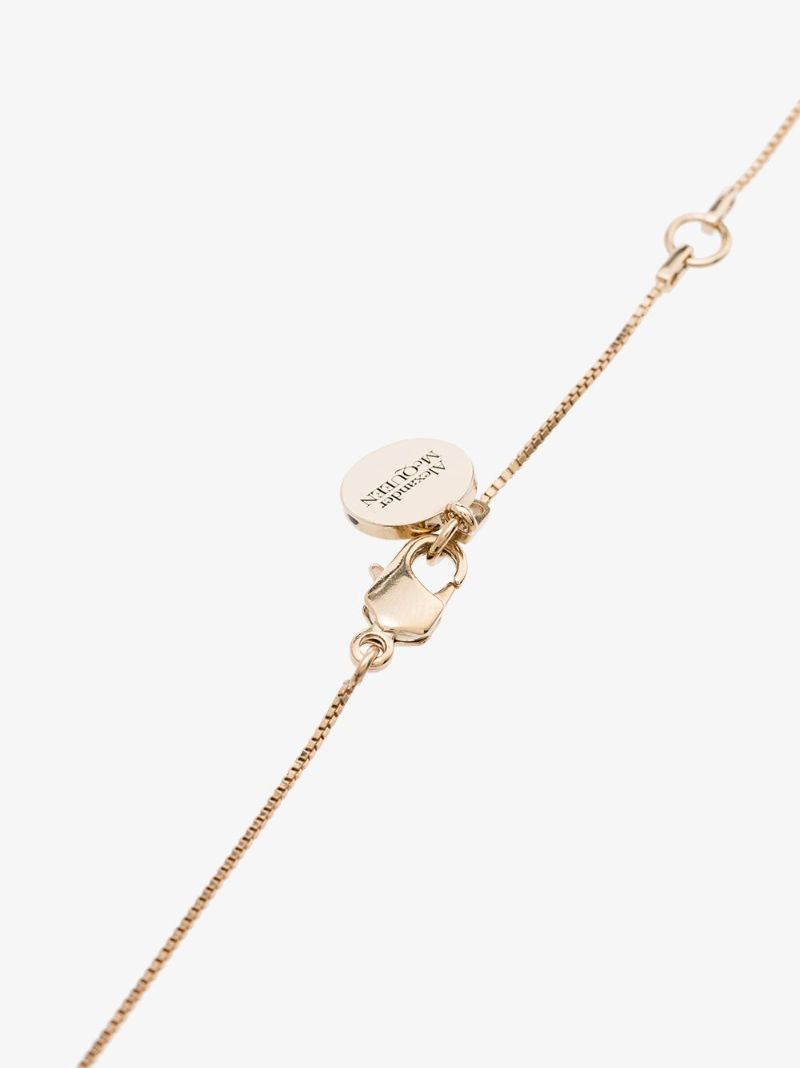 Gold Tone Embellished Skull Necklace