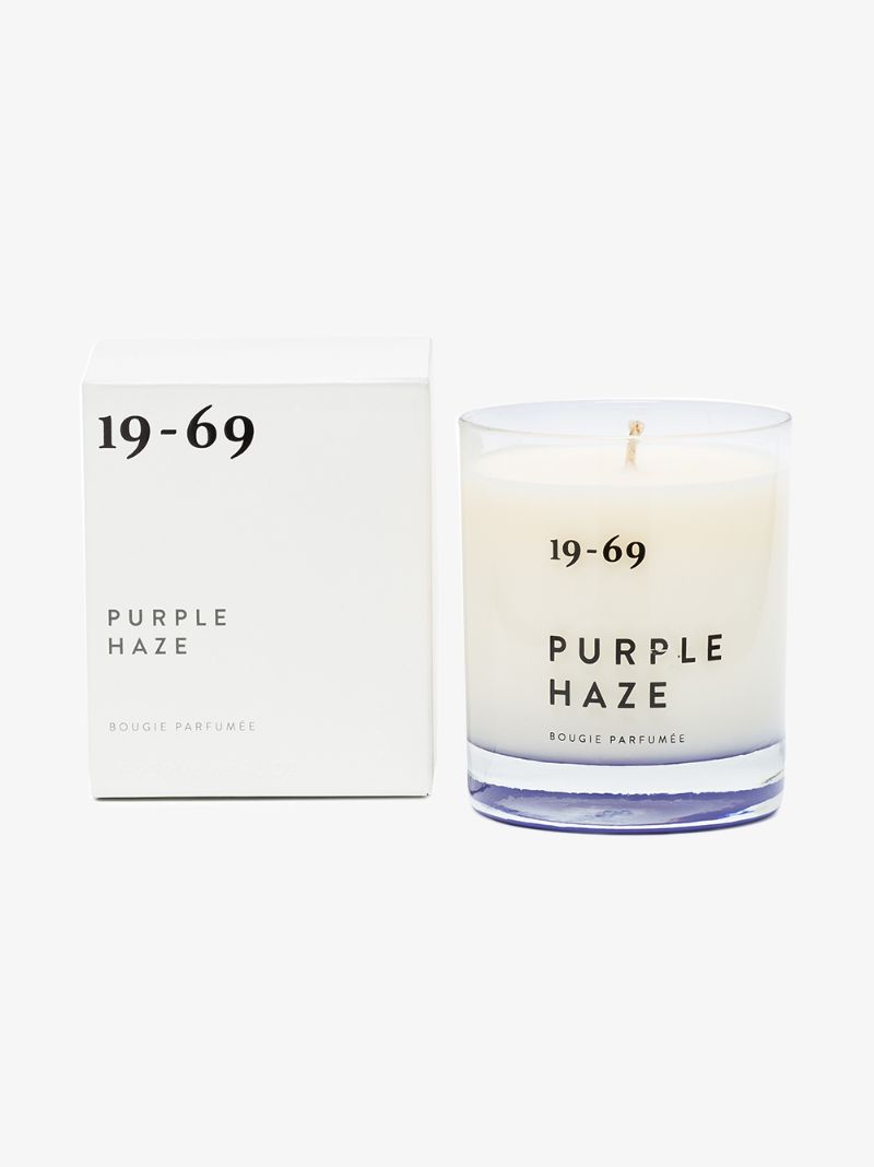 White and Purple Purple Haze Candle