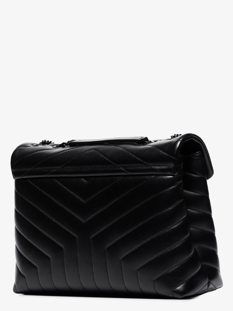 Black Loulou Medium Leather Shoulder Bag