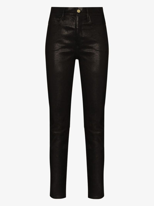 Le Sylvie High Waist Leather Trousers