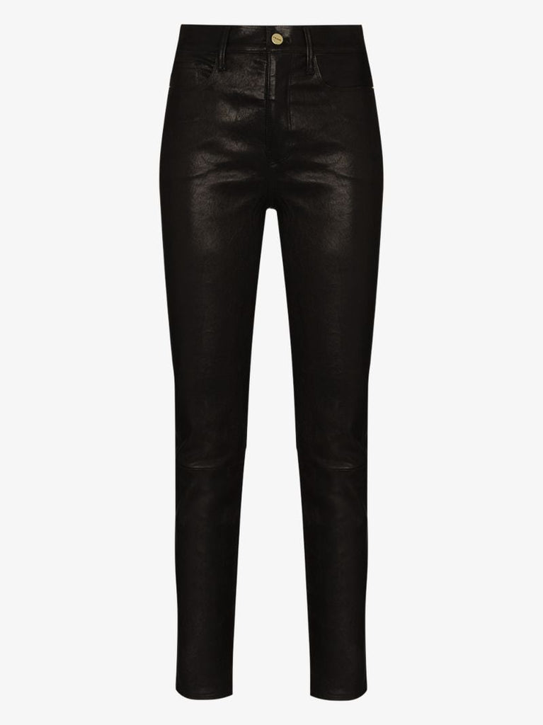 Le Sylvie High Waist Leather Trousers
