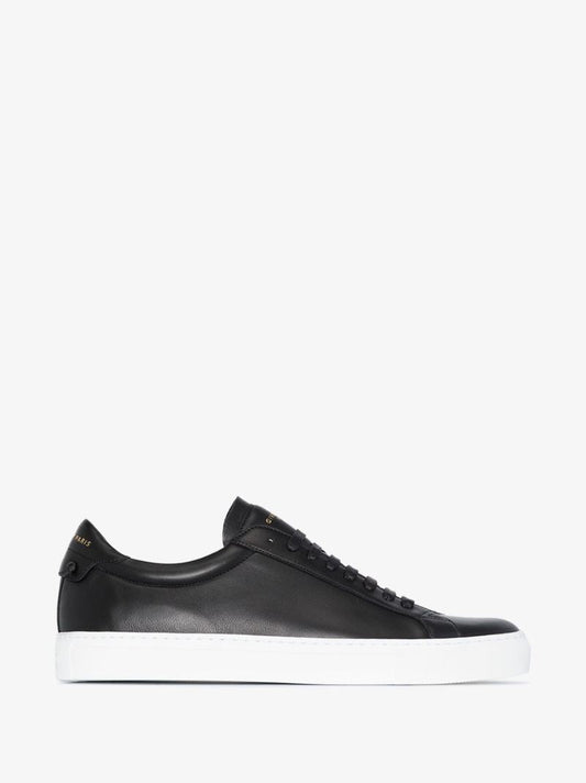 Black Urban Street Leather Sneakers
