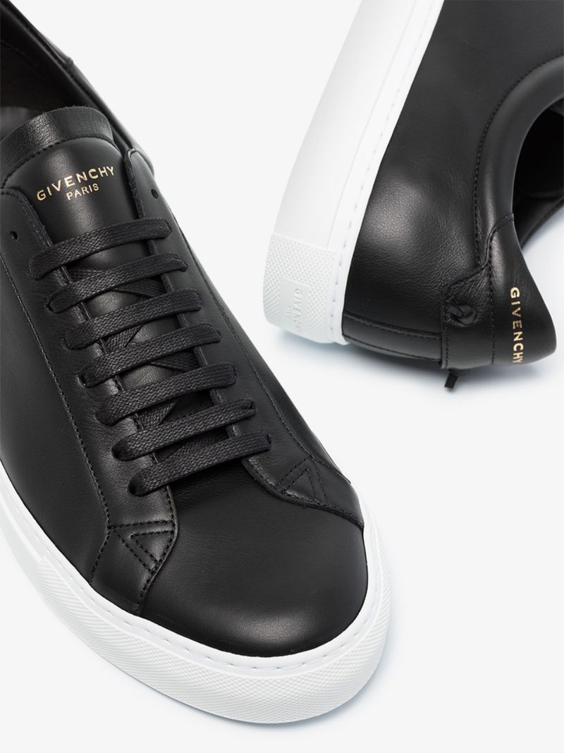 Black Urban Street Leather Sneakers