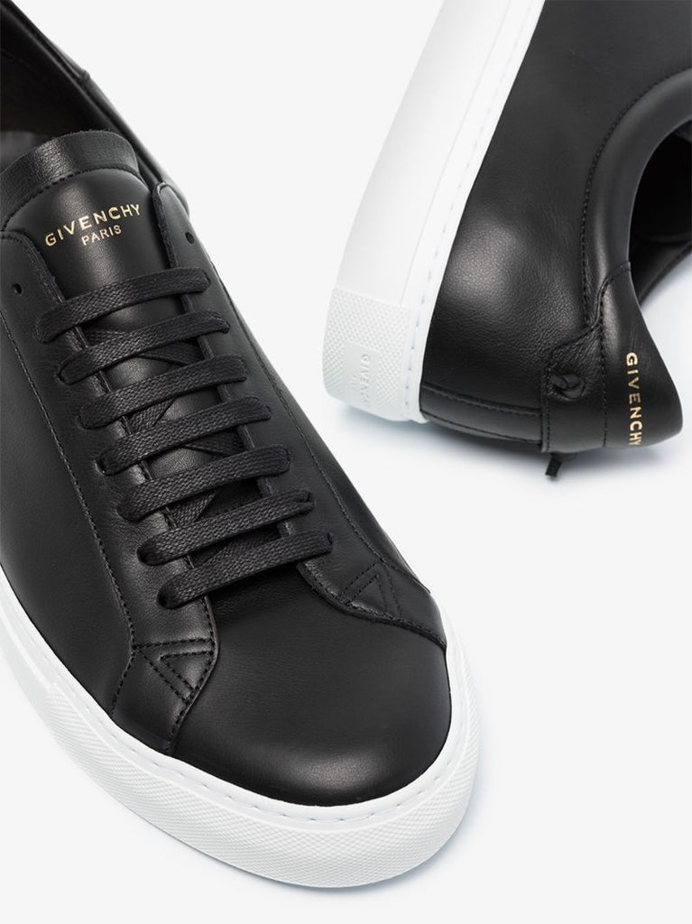 Black Urban Street Leather Sneakers
