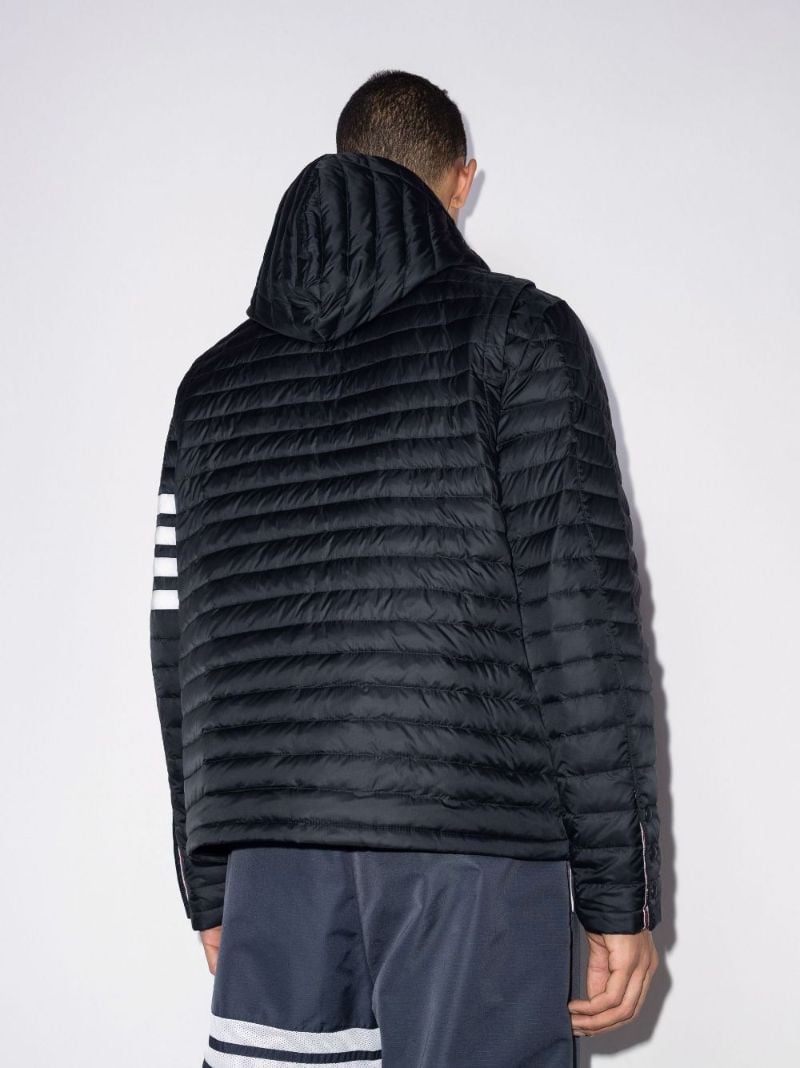 Blue 4-bar Stripe Quilted Jacket