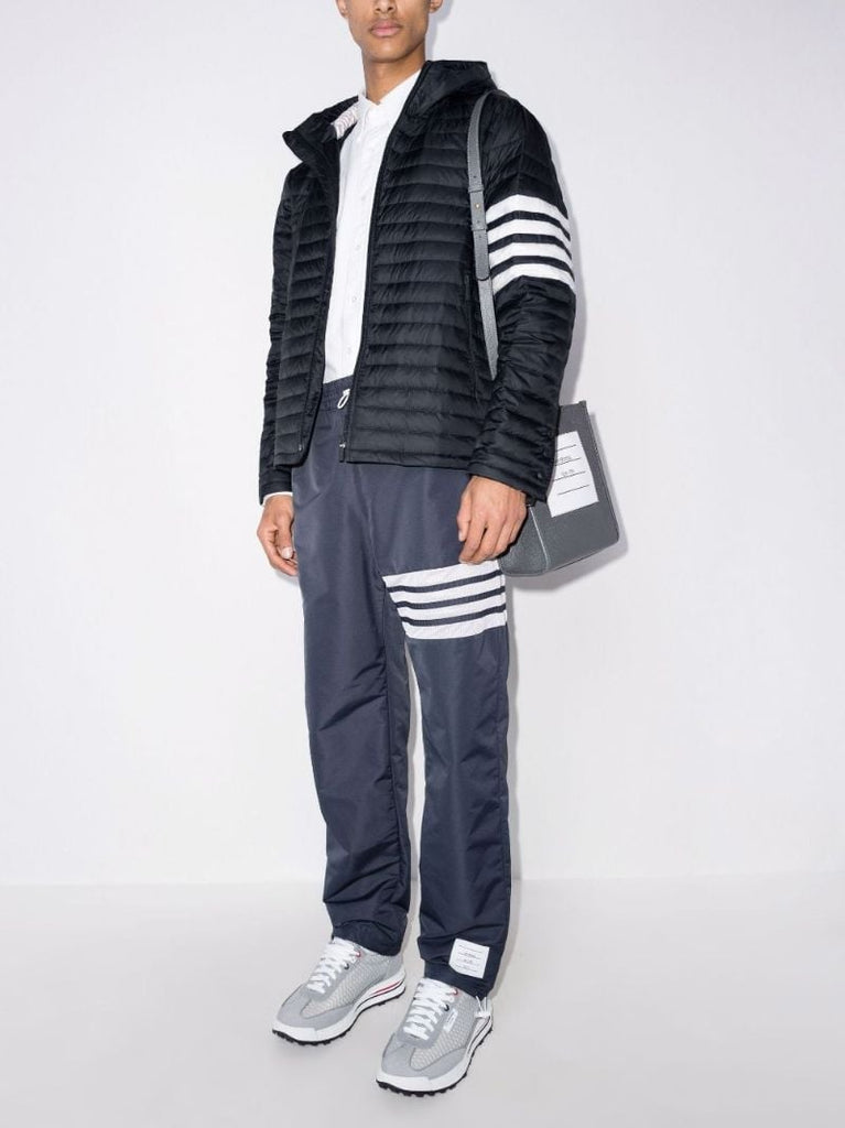 Blue 4-bar Stripe Quilted Jacket