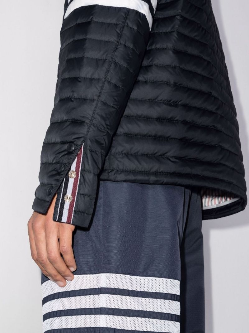 Blue 4-bar Stripe Quilted Jacket