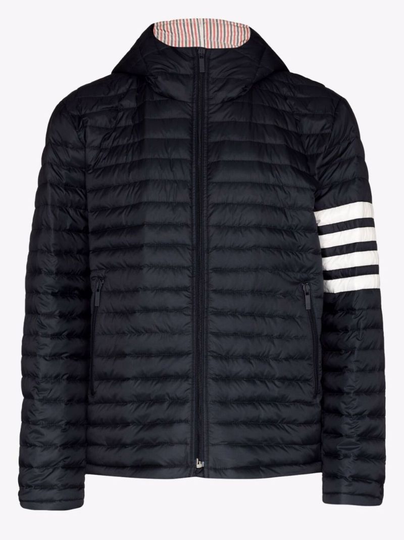 Blue 4-bar Stripe Quilted Jacket