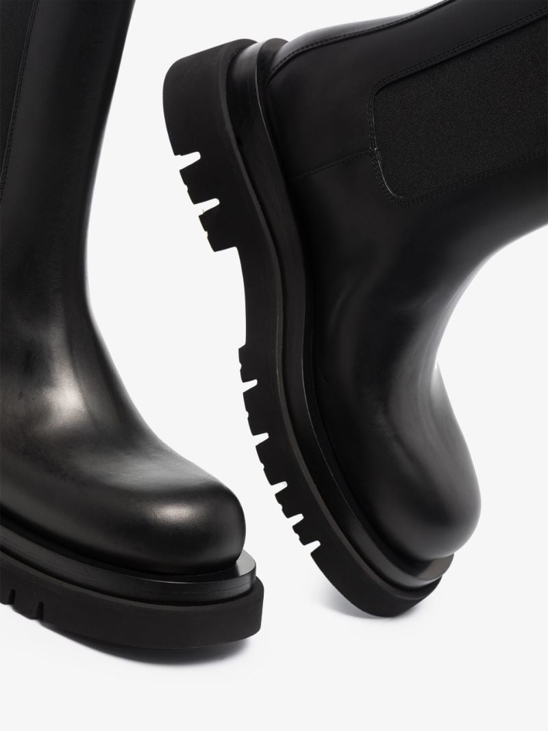 Black Lug Leather Chelsea Boots