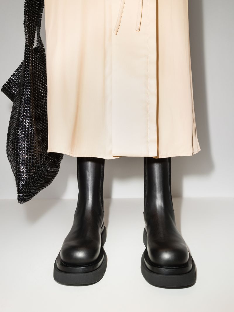 Black Lug Leather Chelsea Boots