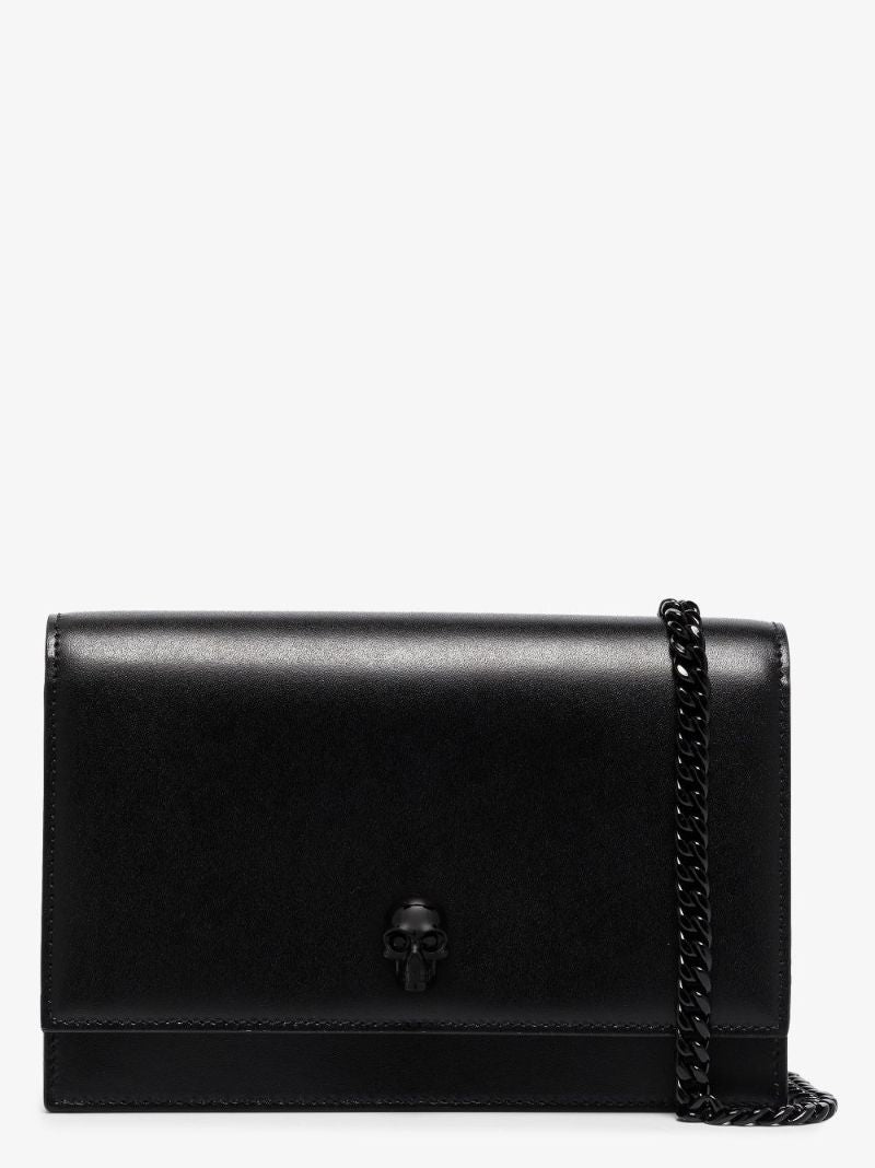 Black Mini Skull Leather Cross Body Bag
