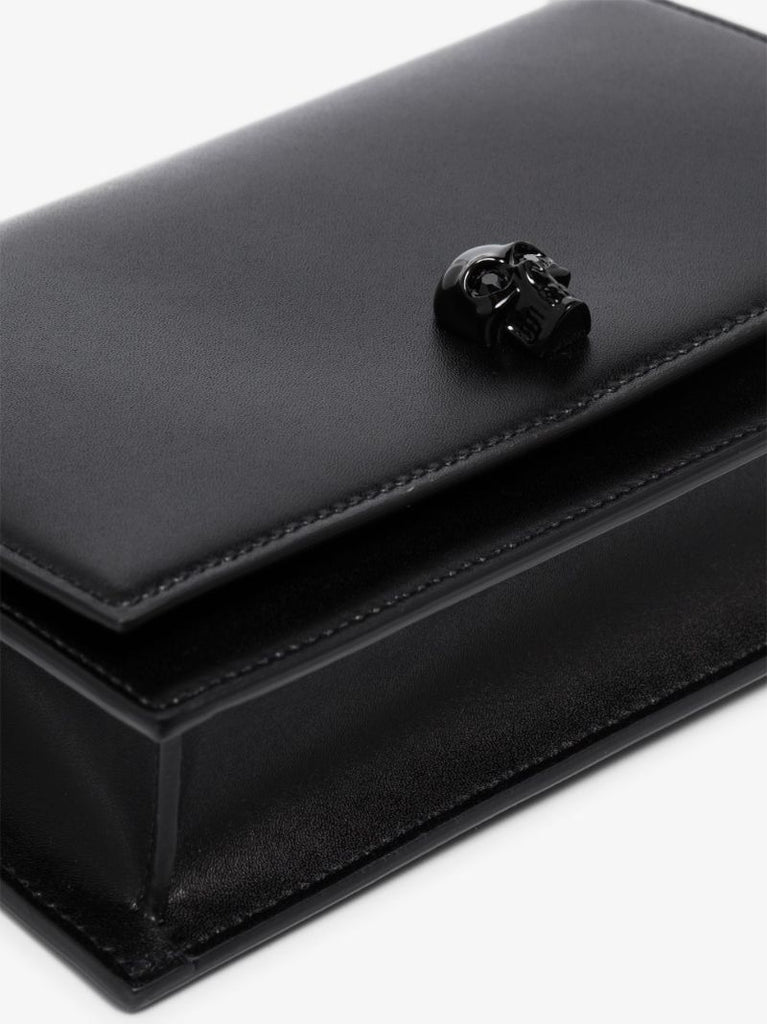 Black Mini Skull Leather Cross Body Bag