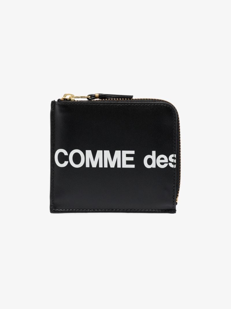 Black Logo Zipped Leather Wallet